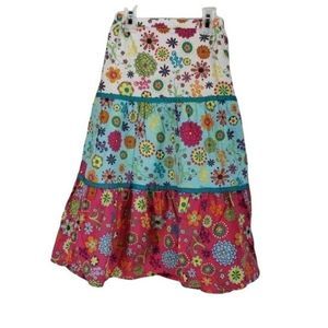 J. Khaki Girls Boho Gypsy Floral Multi Colored‎ Skirt Size Small